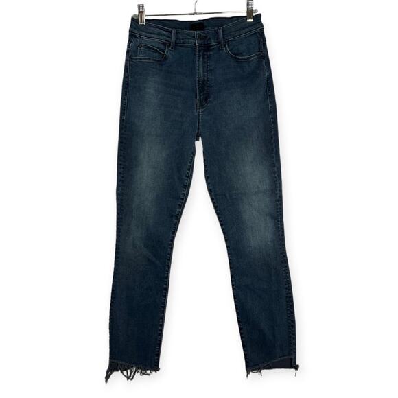 MOTHER Stunner Zip Ankle Step Fray Hem Jeans SIZE 28 My Wildest Ride Blue - Picture 3 of 12